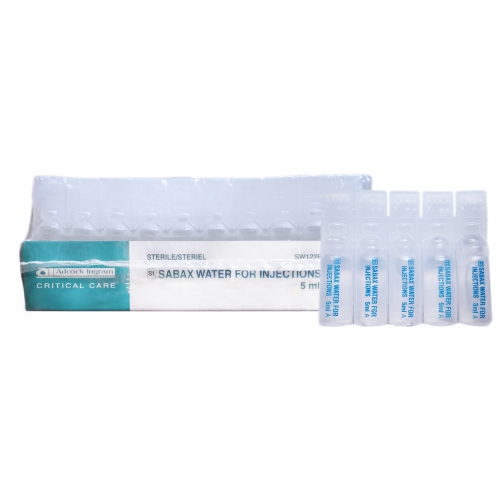 5ml sterile water for use with our peptide products – Box 100 water vials.