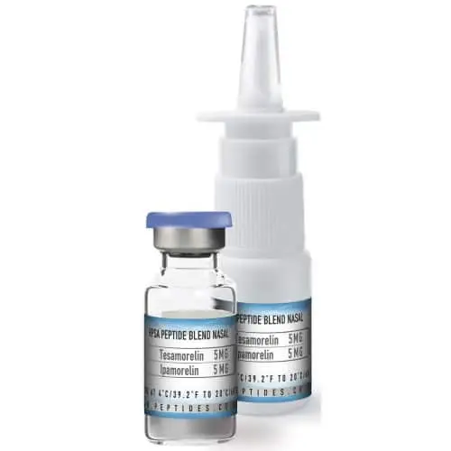 Ipamorelin 5mg/Tesamorelin 5mg Blended Nasal Spray Peptide Supplement - 10MG per bottle