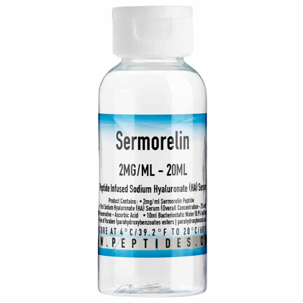 Sermorelin 2mg/ml - 20ml - Peptide Supplement Infused with Sodium Hyaluronate Serum